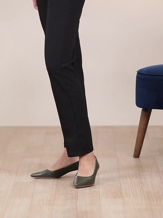 Buy Carlton London Women Olive Green Woven Textured Kitten Pumps