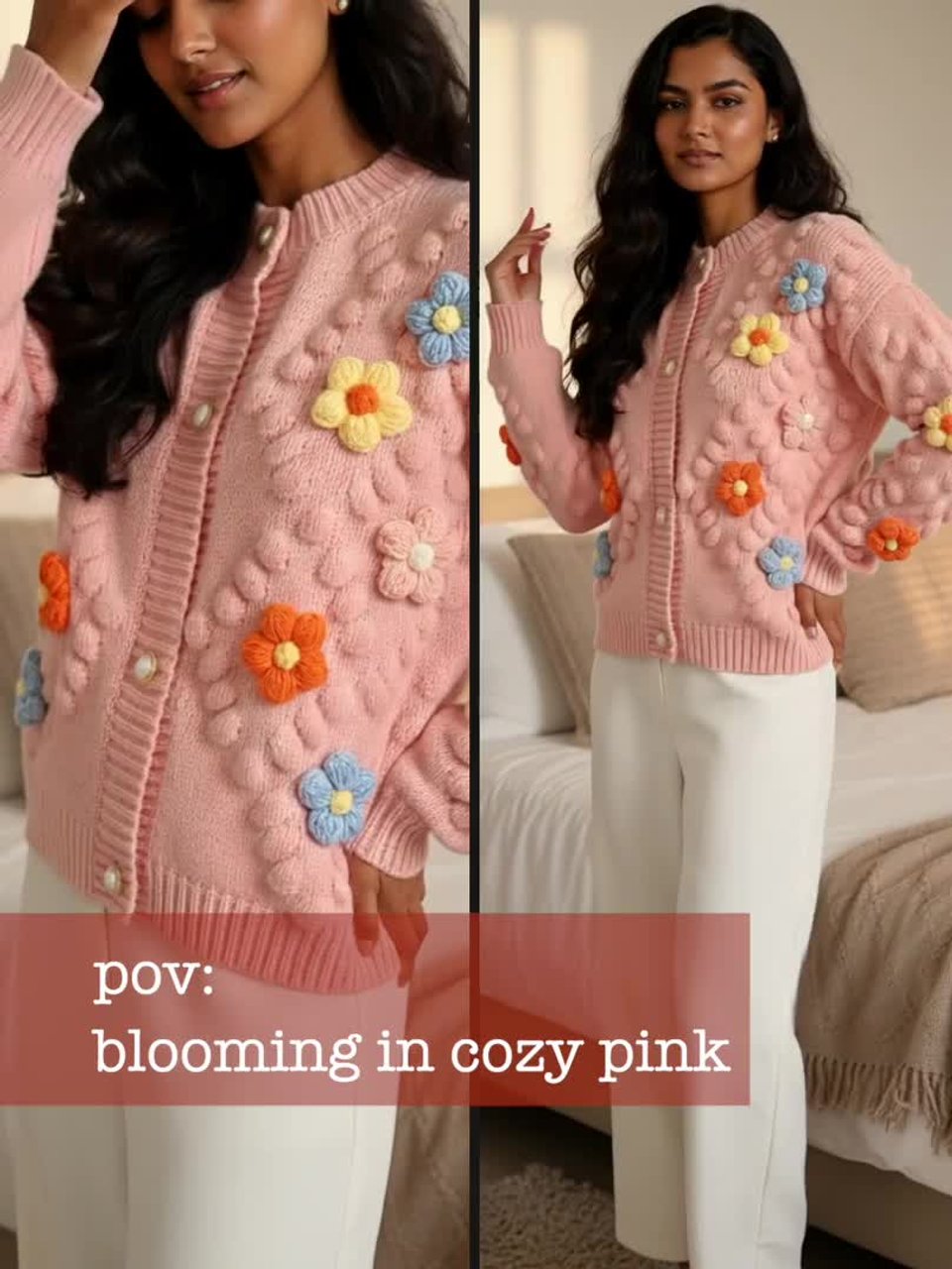 Buy Miss Mosa By Akanksha Women Pink Lisido Statement Woolen