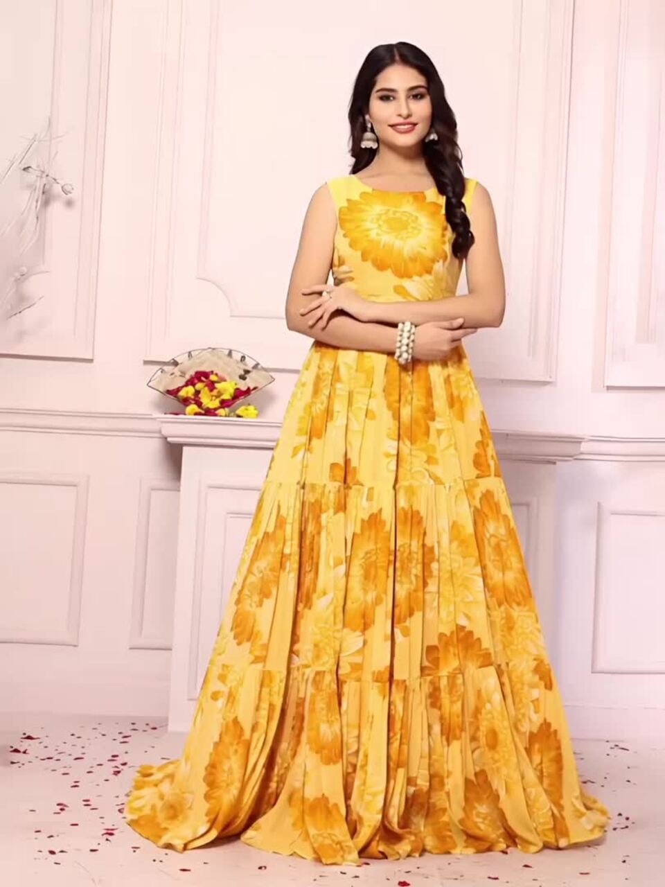Buy Chandbaali Women Floral Printed Layered Fit & Flare Maxi Dress - Dresses  for Women 31271723 | Myntra