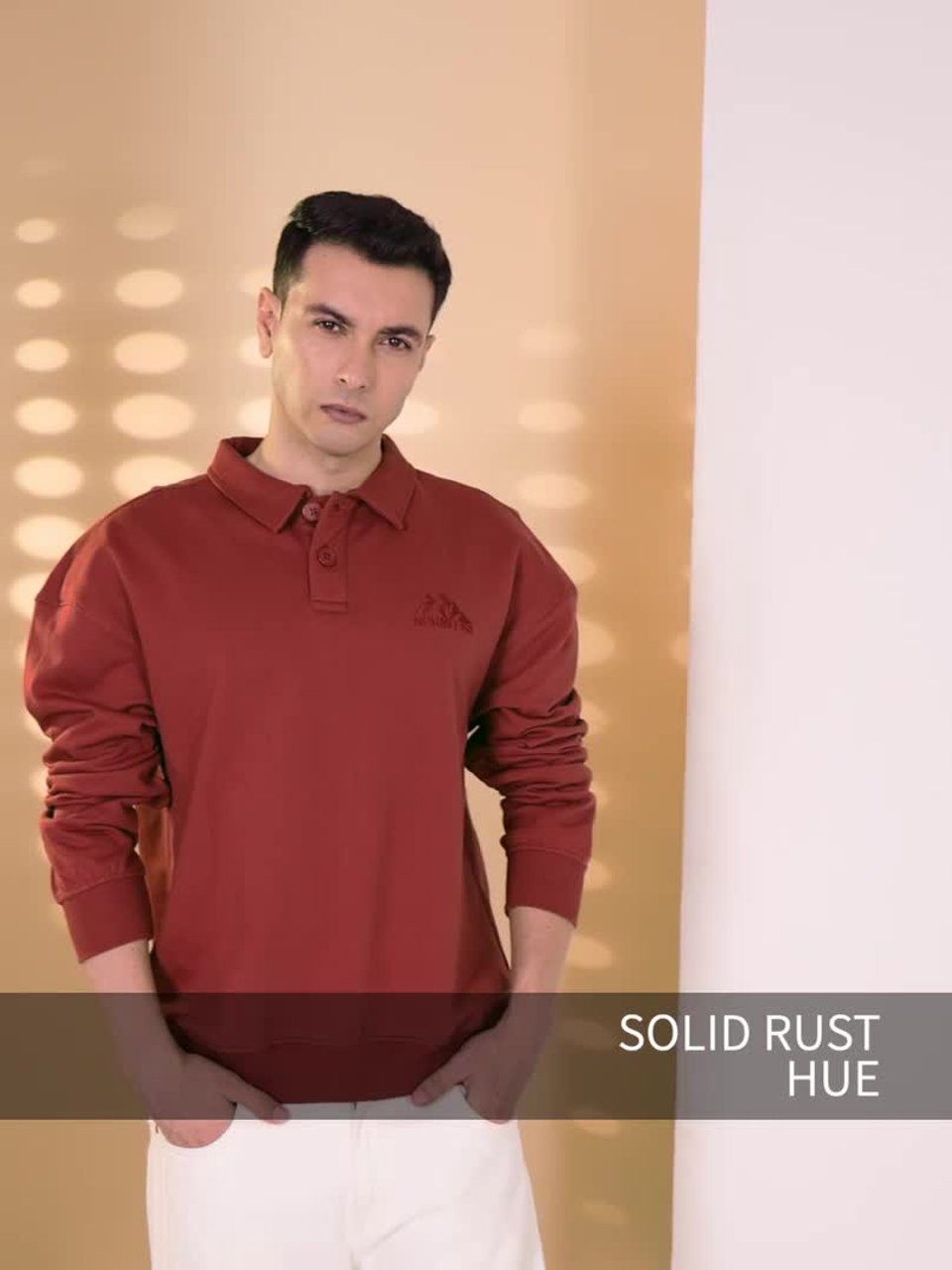 Buy WROGN Polo Collar Oversized Sweatshirt - Sweatshirts for Men
