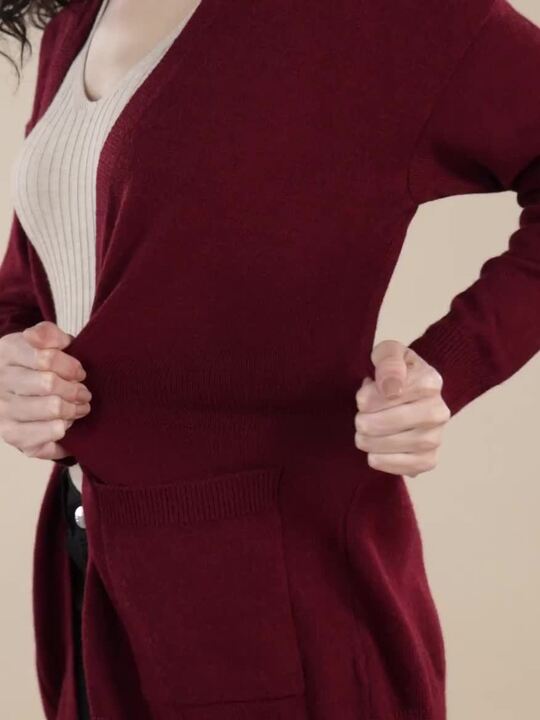 Buy FOREVER 21 Women Maroon Longline Front-Open Sweater Sweaters