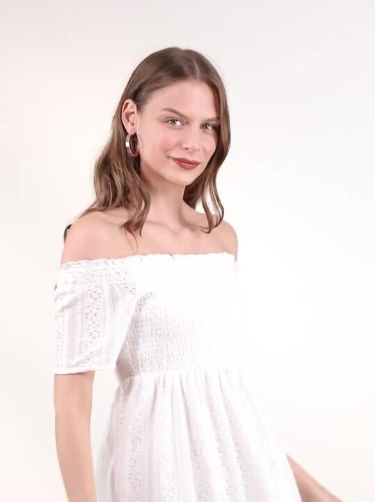 Buy Vero Moda Women White Self Design Fit and Flare Smocked Lace Dress - Dresses for Women 12414782 | Myntra Buy Vero Moda Women White Self Design Fit and Flare Smocked Lace Dress - Dresses for Women 12414782 | Myntra