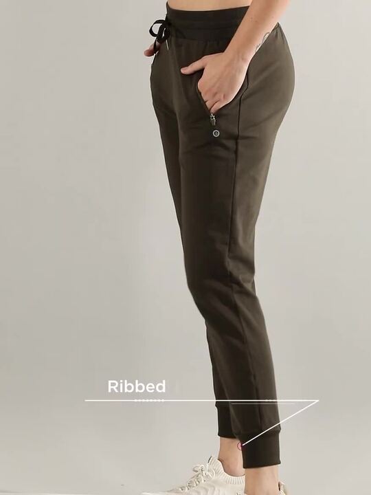 Buy Enamor Women Navy Blue Athleisure Cotton Spandex Terry Joggers