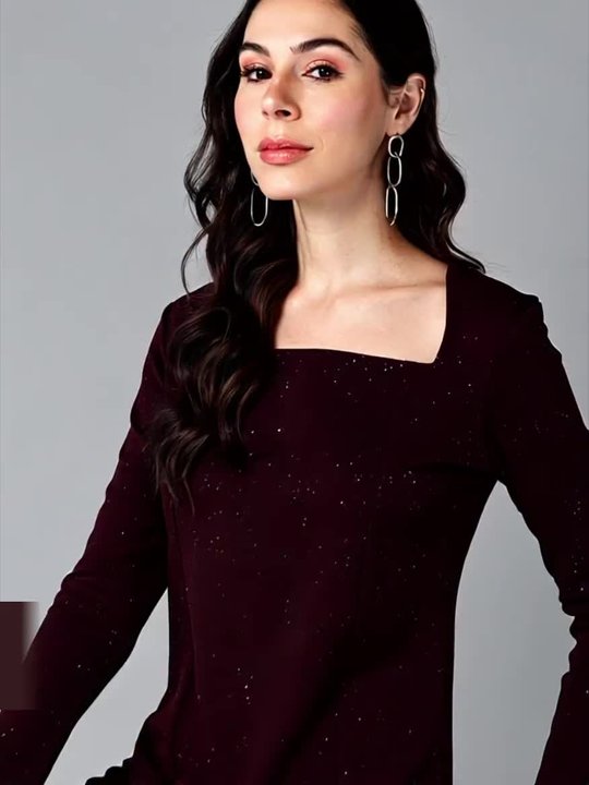 Buy Roadster Brown Square Neck Fitted Top - Tops for Women