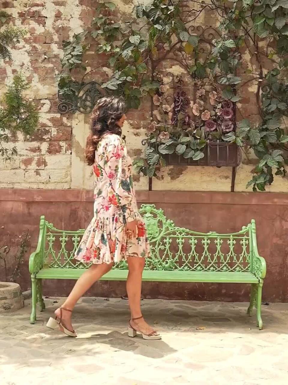 Buy Golden Mirror Floral Print Cuffed Sleeve Cotton Shirt Midi Dress -  Dresses for Women 34623909 | Myntra