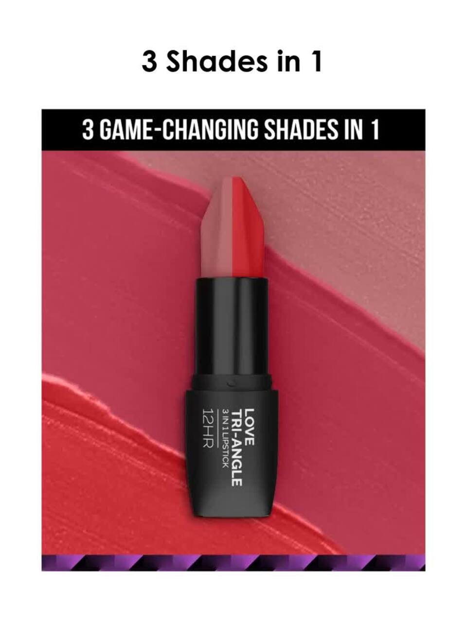 Buy STAZE 9to9 Love Tri-Angle 3 in 1 Transferproof Lipstick 3.8 g