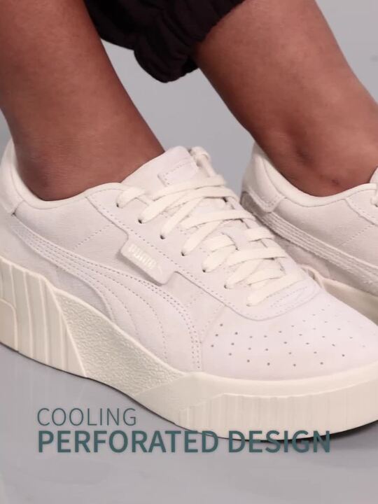 Buy Puma Women Cali Wedge Tonal Perforations Leather Sneakers