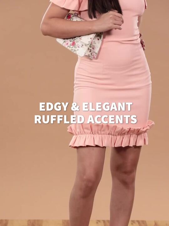 Buy bebe Light Pink Soft Romance Off-Shoulder Bodycon Dress - Dresses for  Women 21541584 | Myntra