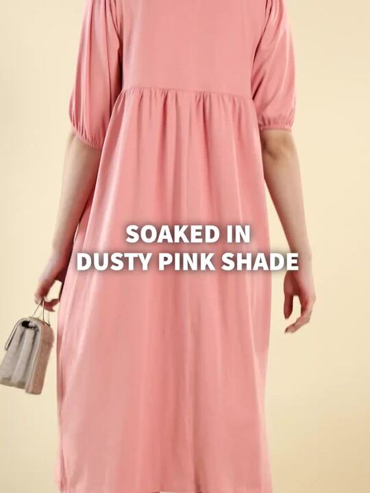 Buy Boohoo Puff Sleeve A-Line Midi Dress - Dresses for Women 22478316 |  Myntra