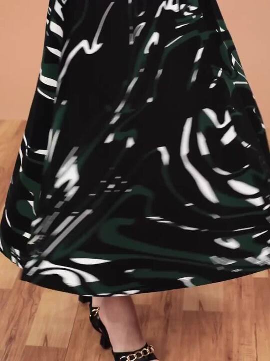 Buy Macy's Alfani Black & Green Abstract Print A-Line Midi Dress - Dresses  for Women 19053632 | Myntra