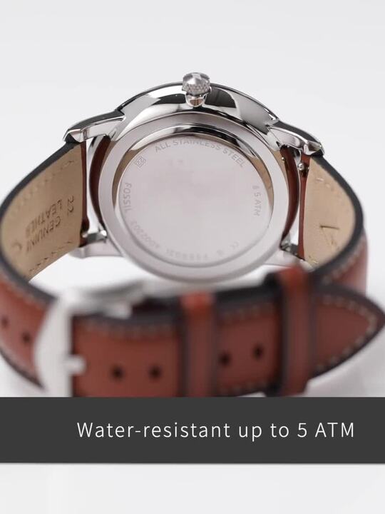 Buy Fossil Men Blue Dial Brown Leather Straps Analogue Watch