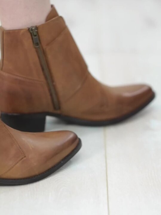 Buy Superdry Women Brown Leather Mid-Top Heeled Boots Boots for