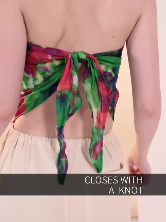 Strapless Tie Dye Scarf Top Natalia Scarf Top M Cloud Tie Dye