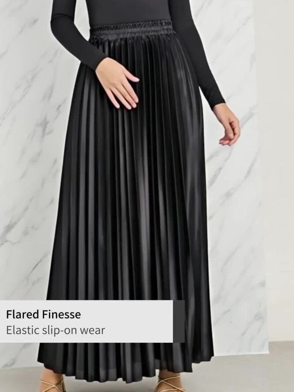 Styli Accordion Pleated A-Line Maxi Skirt