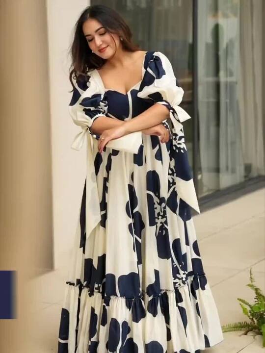 Buy CORSICA Woman Floral Print Layered Fit Flare Maxi Dress