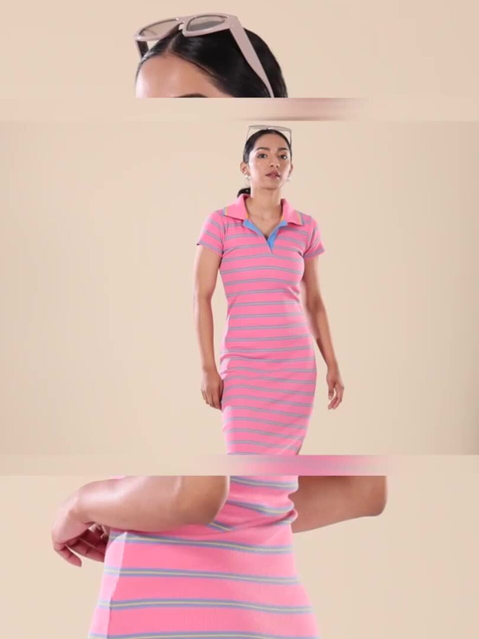 Stripe Rib Polo Dress M Stripe Rib Polo Dress Mサイズ Her lip to  