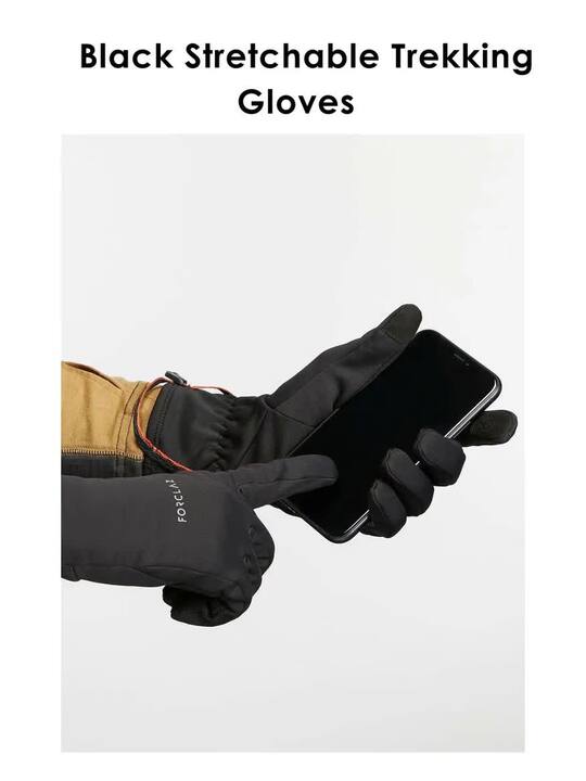 Buy Decathlon FORCLAZ - Black Stretchable Touch Screen Compatibility  Trekking Gloves - Gloves for Unisex 13021990 | Myntra