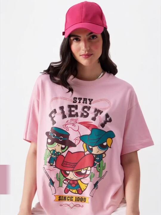 Buy The Souled Store Pink Graphic Printed Powerpuff Girls - Main Image