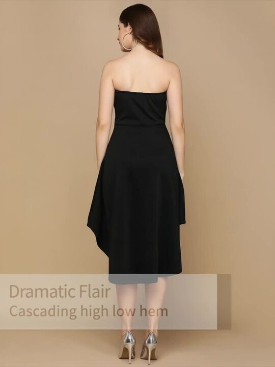 Buy DODO MOA Black Strapless Fit Flare Dress Dresses for