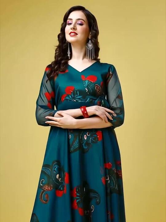 kalini floral embroidered sequinned georgette maxi ethnic dress reviews Buy KALINI Embroidered Sequinned Fit And Flare Georgette Maxi Dress - Ethnic  Dresses for Women 22960622