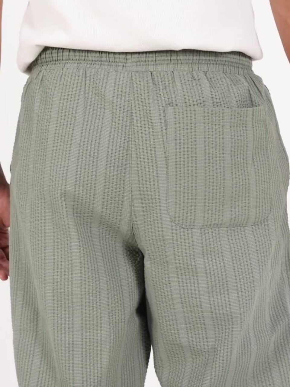 Buy StitchX Men Airport Look Textured Seersucker Cotton Jogger