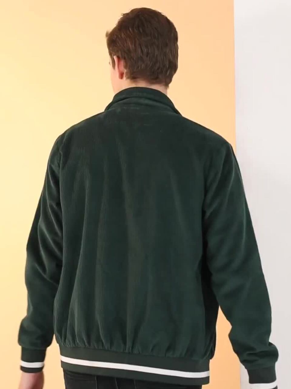 Buy WROGN Cotton Embroidered Detail Corduroy Varsity Jacket