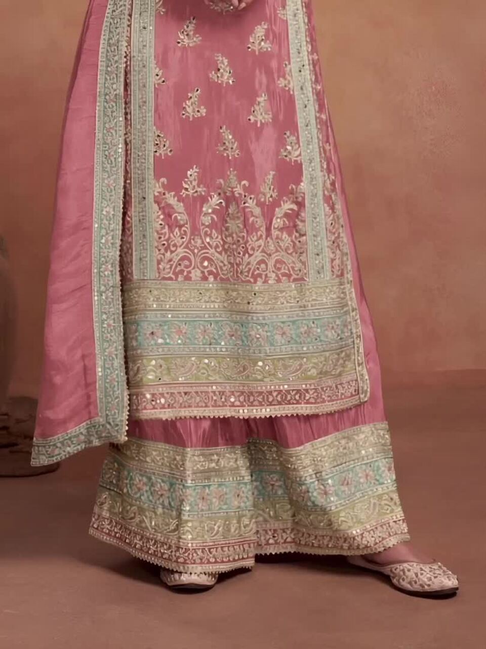 振袖ピンク（PATTI PATTI) Gotta Patti Pink - Formal - Stitched 4-Piece – Eraj Hussain