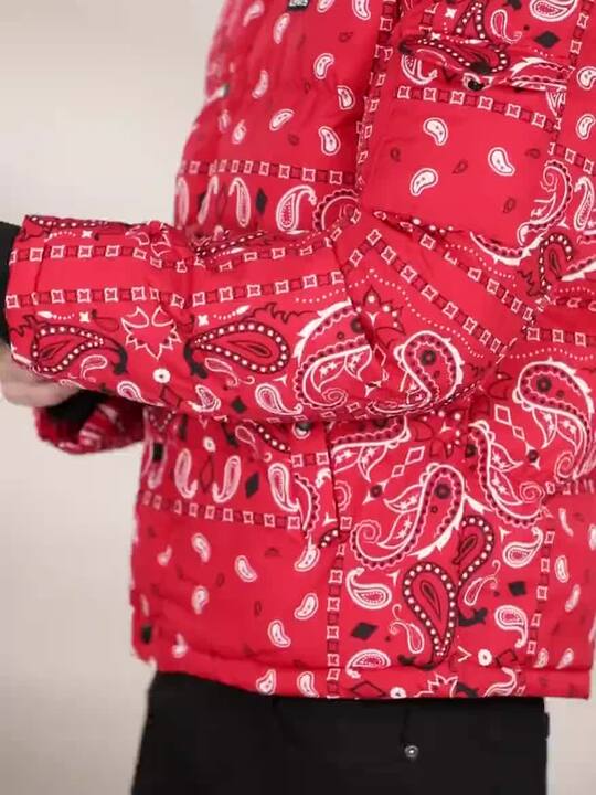 Levi Pink Bandana Puffer Jacket Mens Buy Levis Men Red White - Main Image