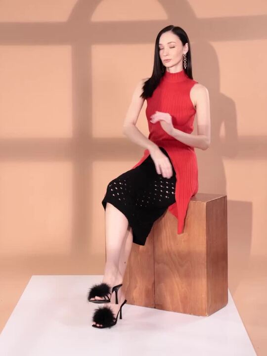 Buy MANGO Party Stiletto Heel With Feather Decoration Heels for