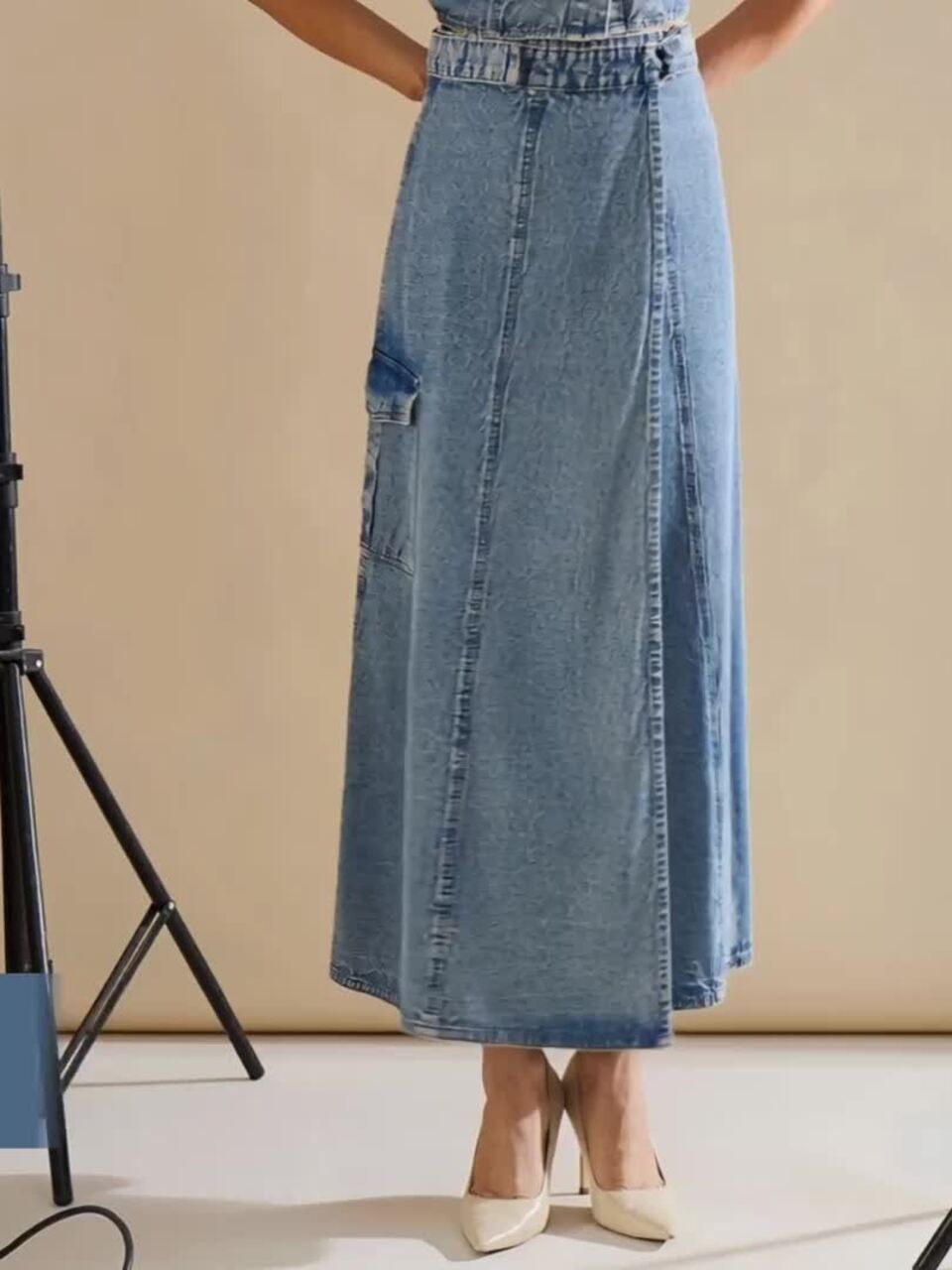 Buy SASSAFRAS Side Pocket Denim Midi Wrap Skirt - Skirts for Women