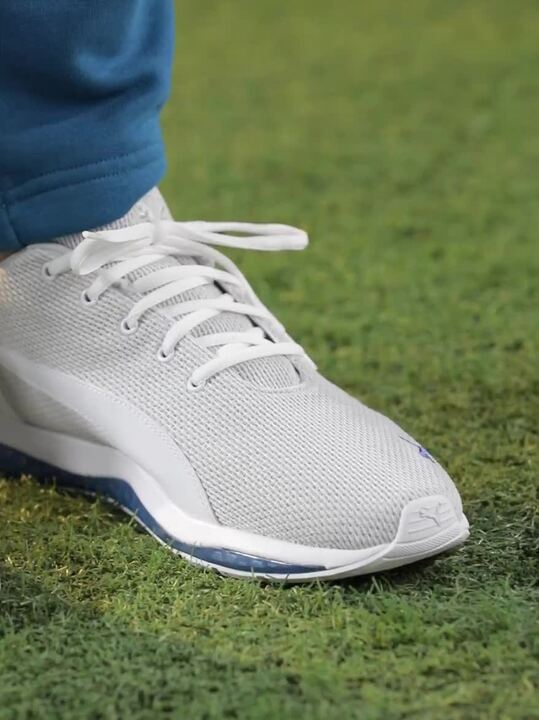 Buy Puma Men White Cell Ultimate Point Knitted Running Shoes