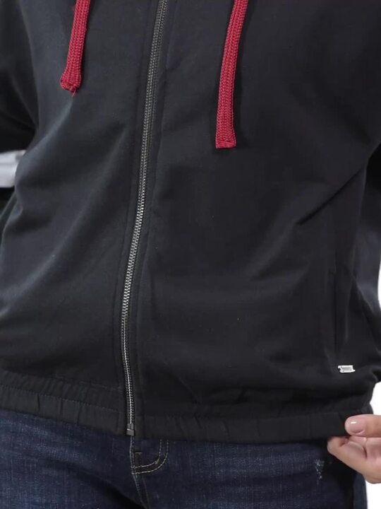 Buy Roadster Women Black Maroon Colourblocked Hooded Sweatshirt