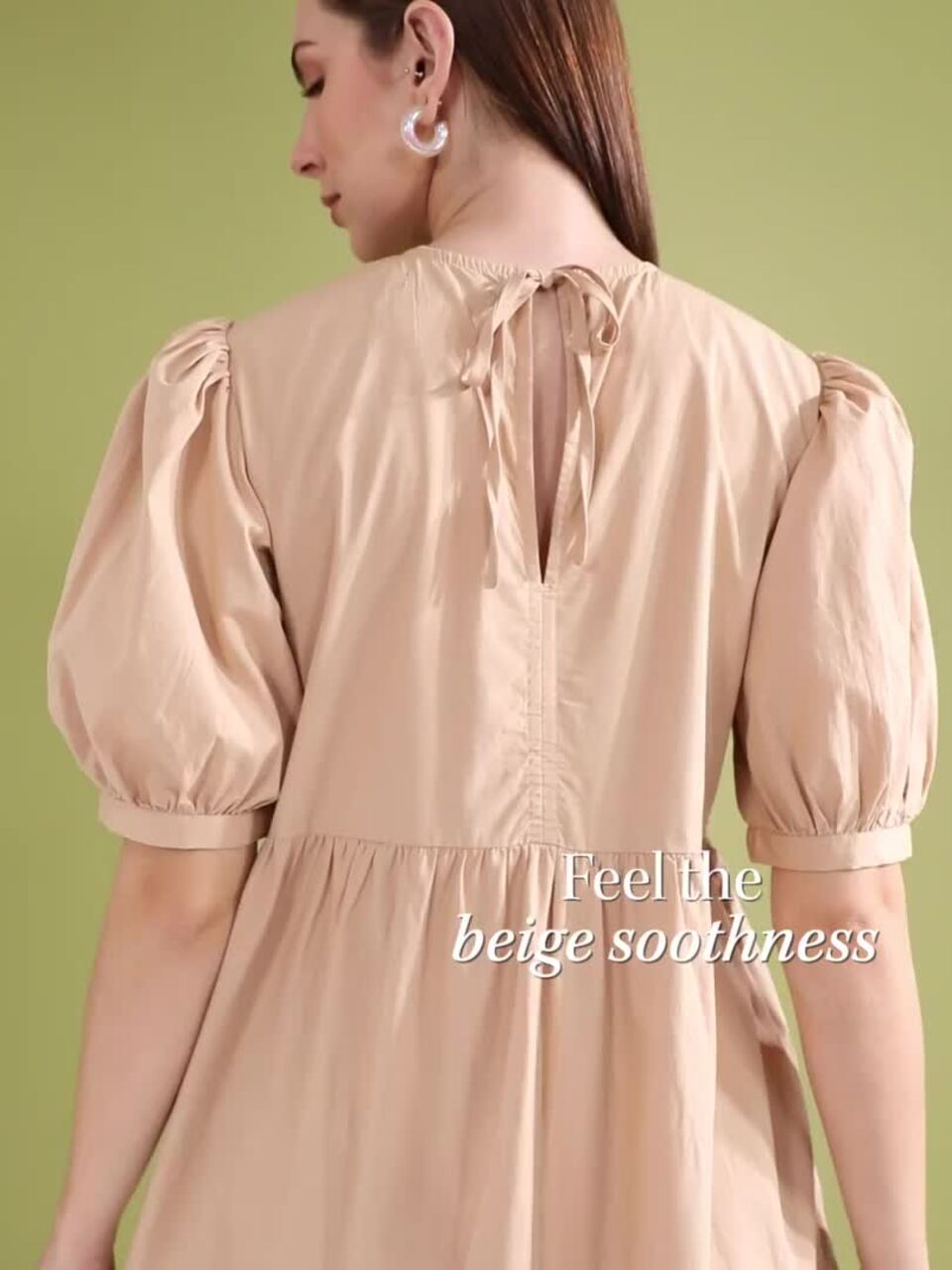 Buy French Connection Pure Cotton Puff Sleeve Tiered A-Line Midi Dress -  Dresses for Women 29411008 | Myntra