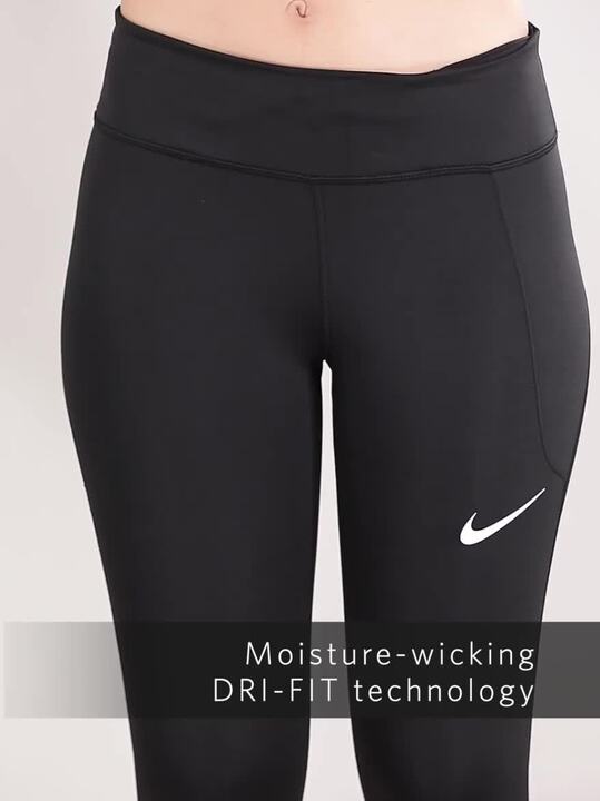 Buy Nike Women Black Solid Dri-Fit Icon Clash Fast 7/8 Running