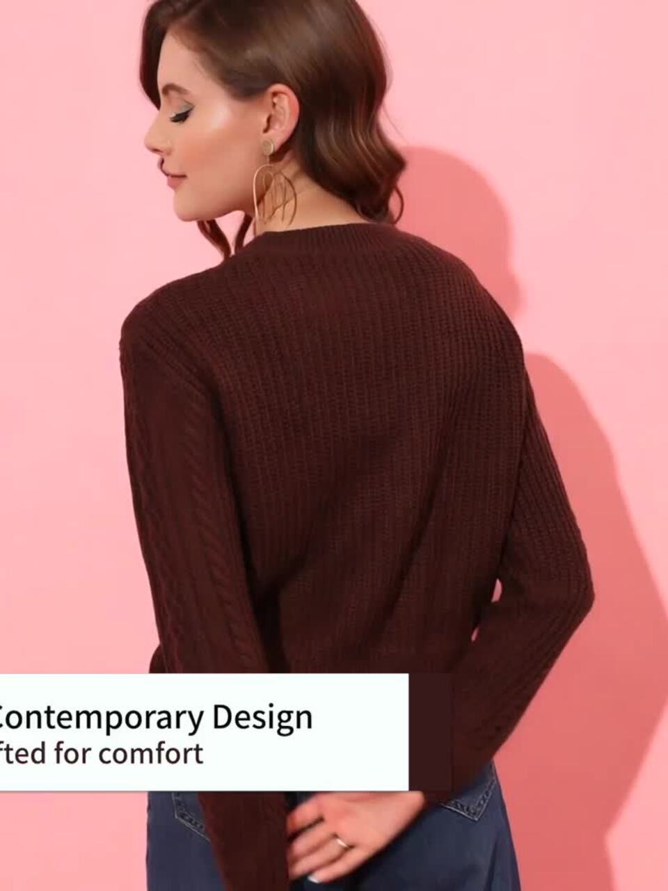 Buy STREET Women Burgundy Cable Knit Pullover Sweater Sweaters