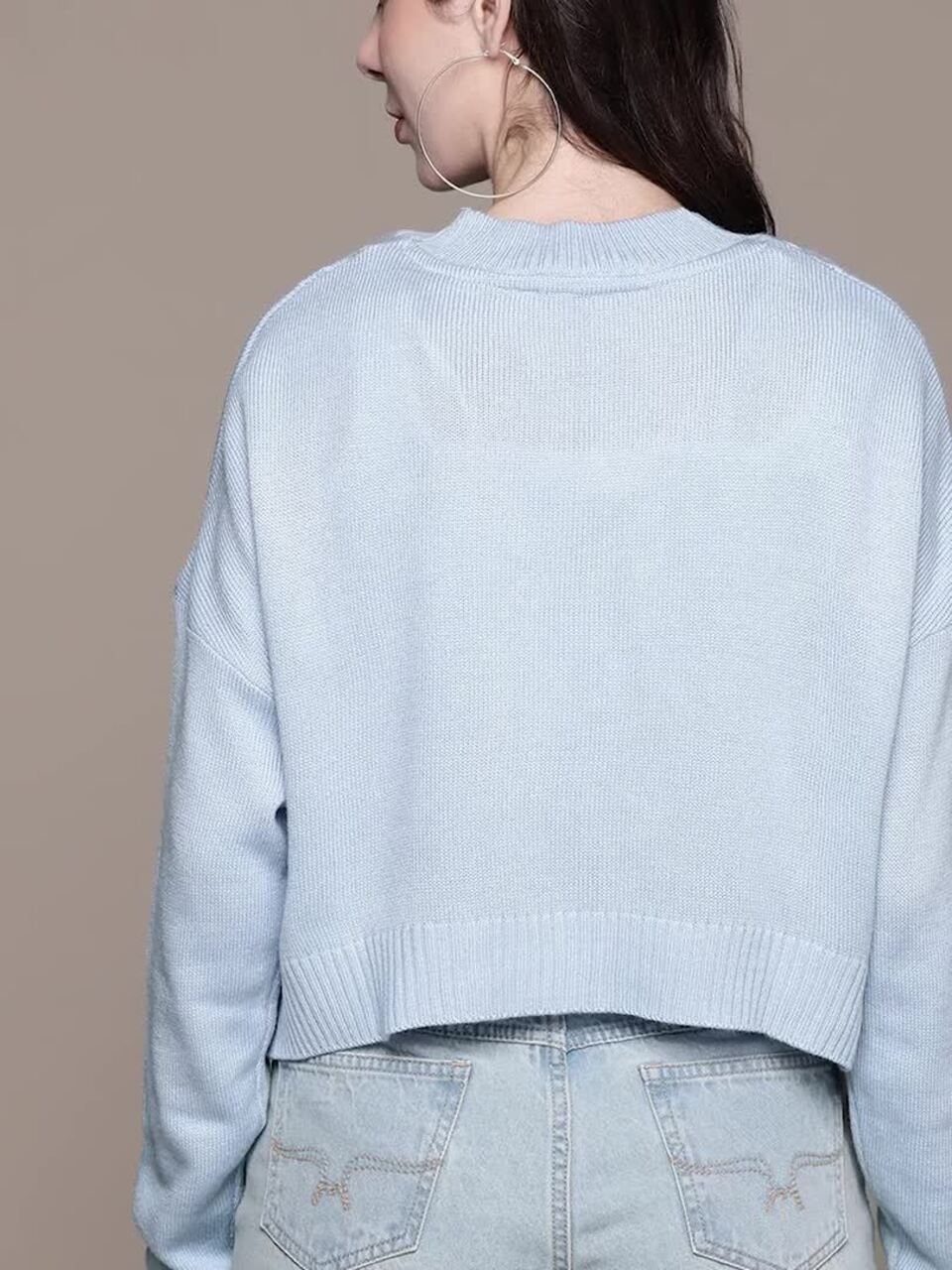 Buy The Roadster Lifestyle Solid Cable Knit Drop-Shoulder