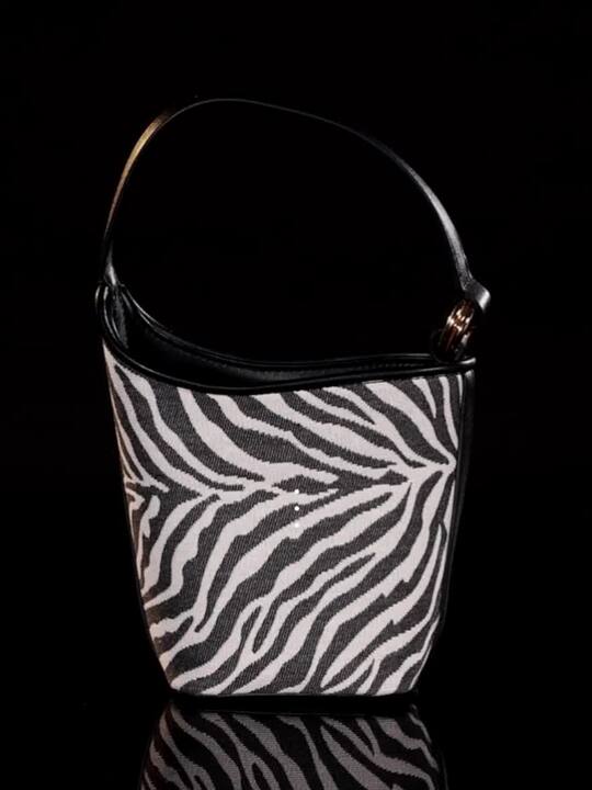 Buy MANGO Zebra Print Metallic Detailed Bucket Shoulder Bag