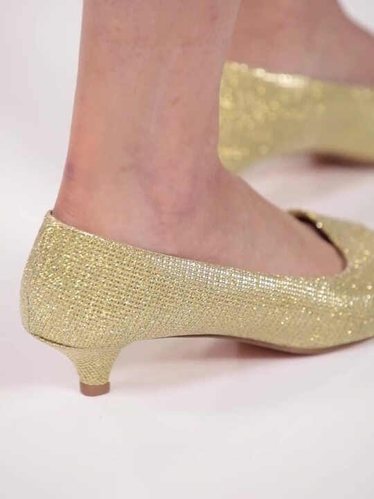 Buy Carlton London Women Gold-Toned Woven Design Shimmer Peep Toe
