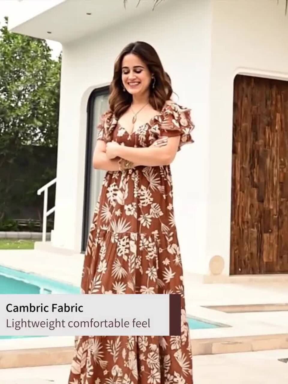 corsica women's tropical print maxi dress product info and reviews Buy CORSICA Women V-Neck Tropical Print Puff Sleeve Maxi Dress - Dresses  for Women 35870513