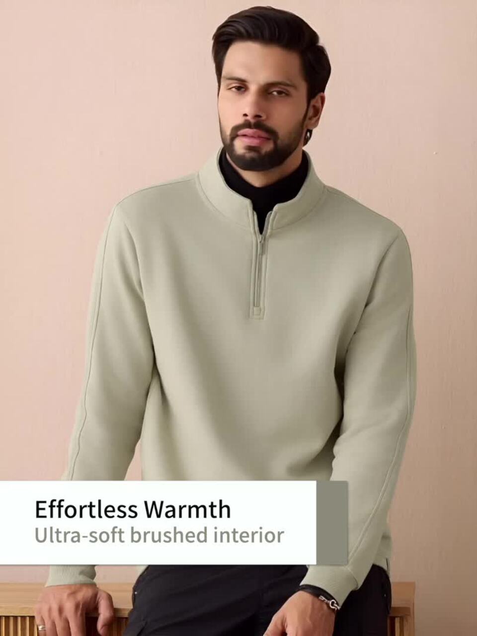 Buy XYXX Men Relaxed Fit IntelliSmooth Pulse Half-Zip Sweatshirt