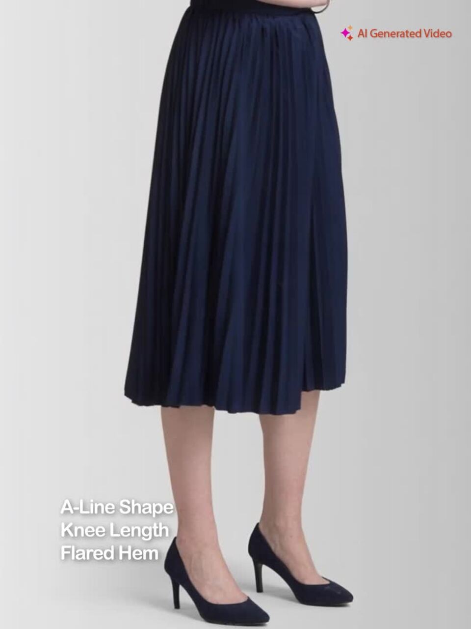 Buy FABLE STREET Navy Blue A-Line Knee-Length Skirt - Skirts for
