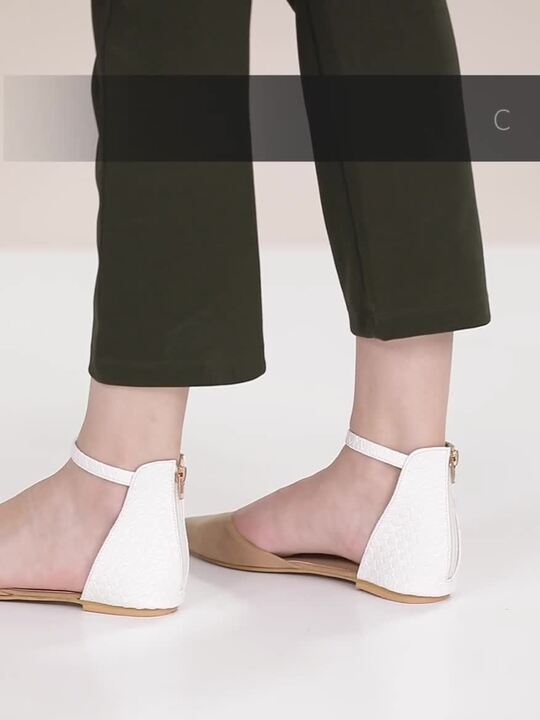 Buy DressBerry Women Beige White Mid-Top Colourblocked Flats