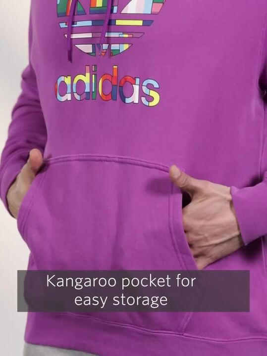Buy ADIDAS Originals Men Purple Brand Logo Pride Flag Fill Hoodie - Main Image