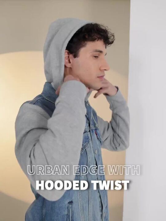 levi’s silver Tab hoodie denim jacket M Buy Levis Pure Cotton Hooded Denim Trucker Jacket - Jackets for