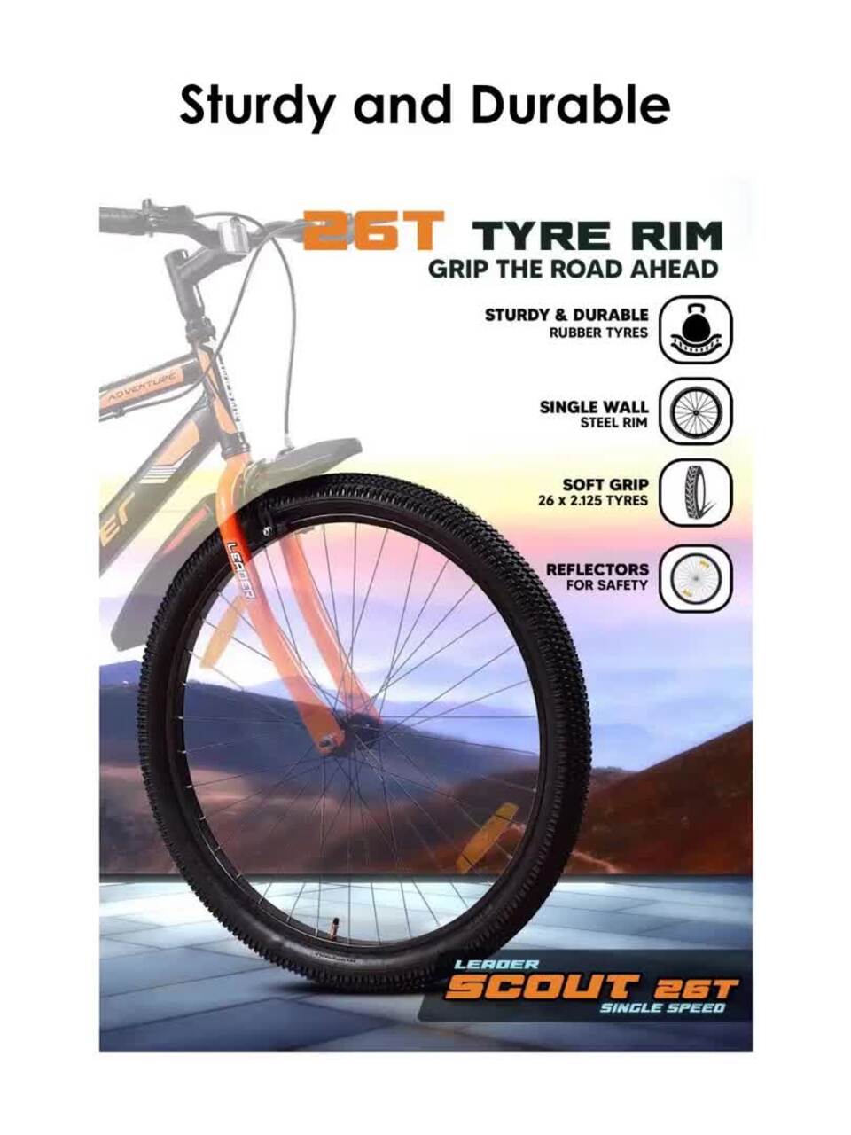 Buy LEADER Scout MTB 26T Mountain Bicycle Without Gear Single