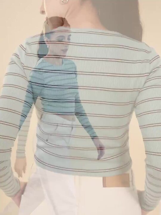 トップス sheller back ribbon stripe knit tops トップス sheller