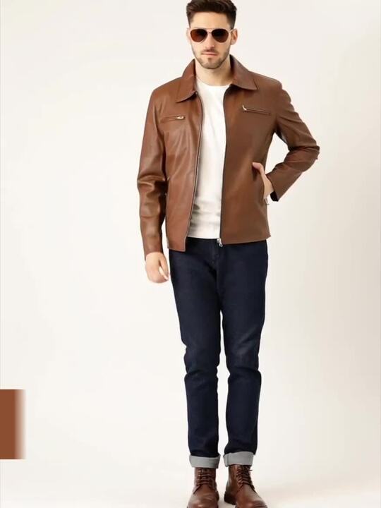 Buy Leather Retail Men Brown Leather Jacket Jackets for Men