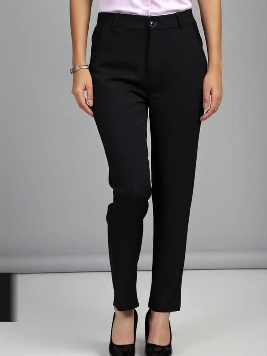 Buy FITHUB Women Slim Fit High-Rise Trousers Trousers for Women
