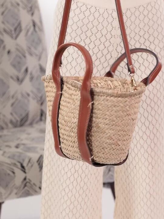 Buy MANGO Women Cream-Coloured Tan Brown Sructured Basket