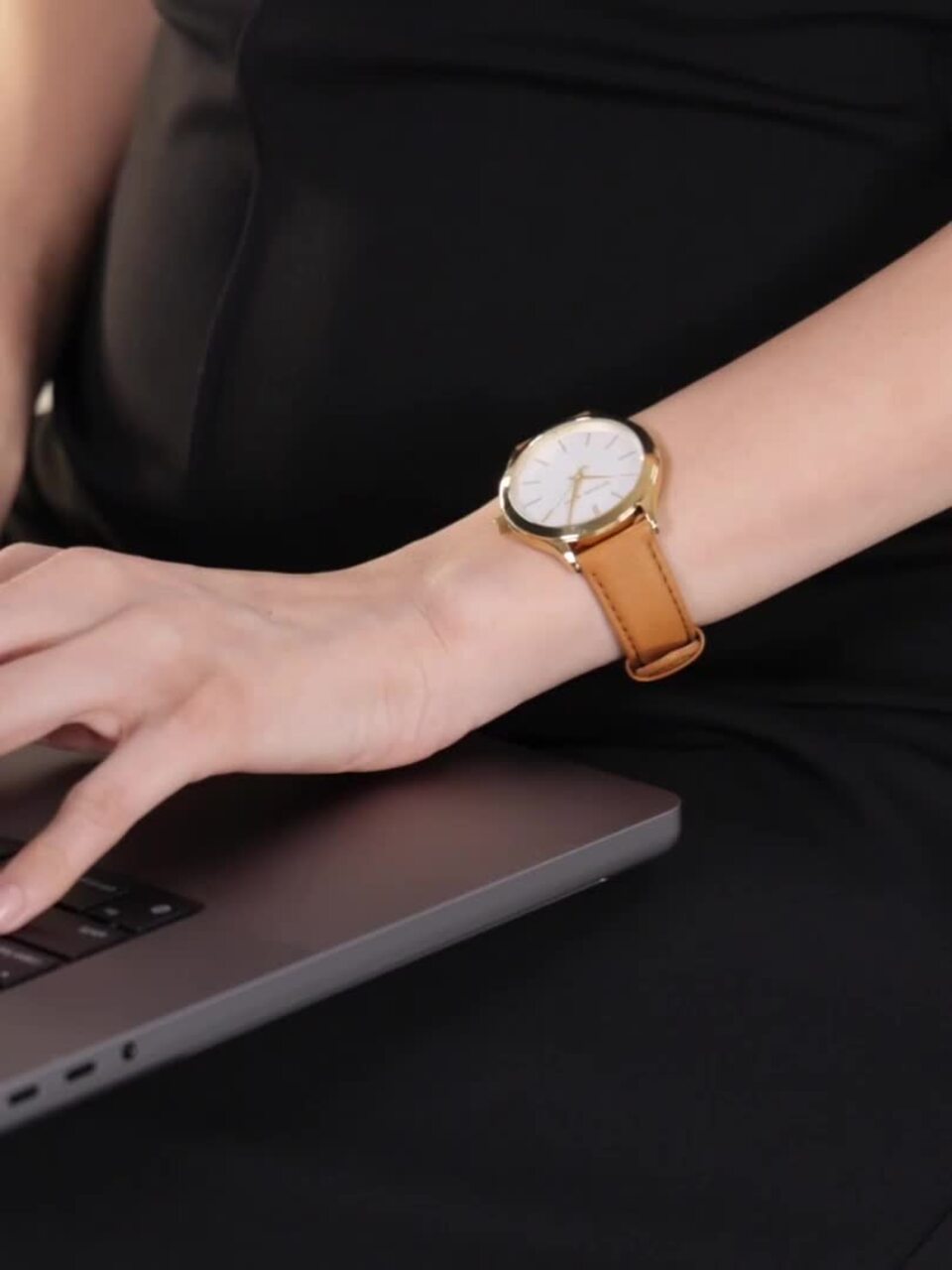 michael kors watch women leather strap